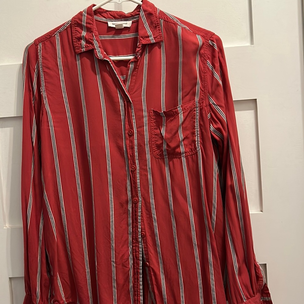 Beachlunchlounge striped button down blouse